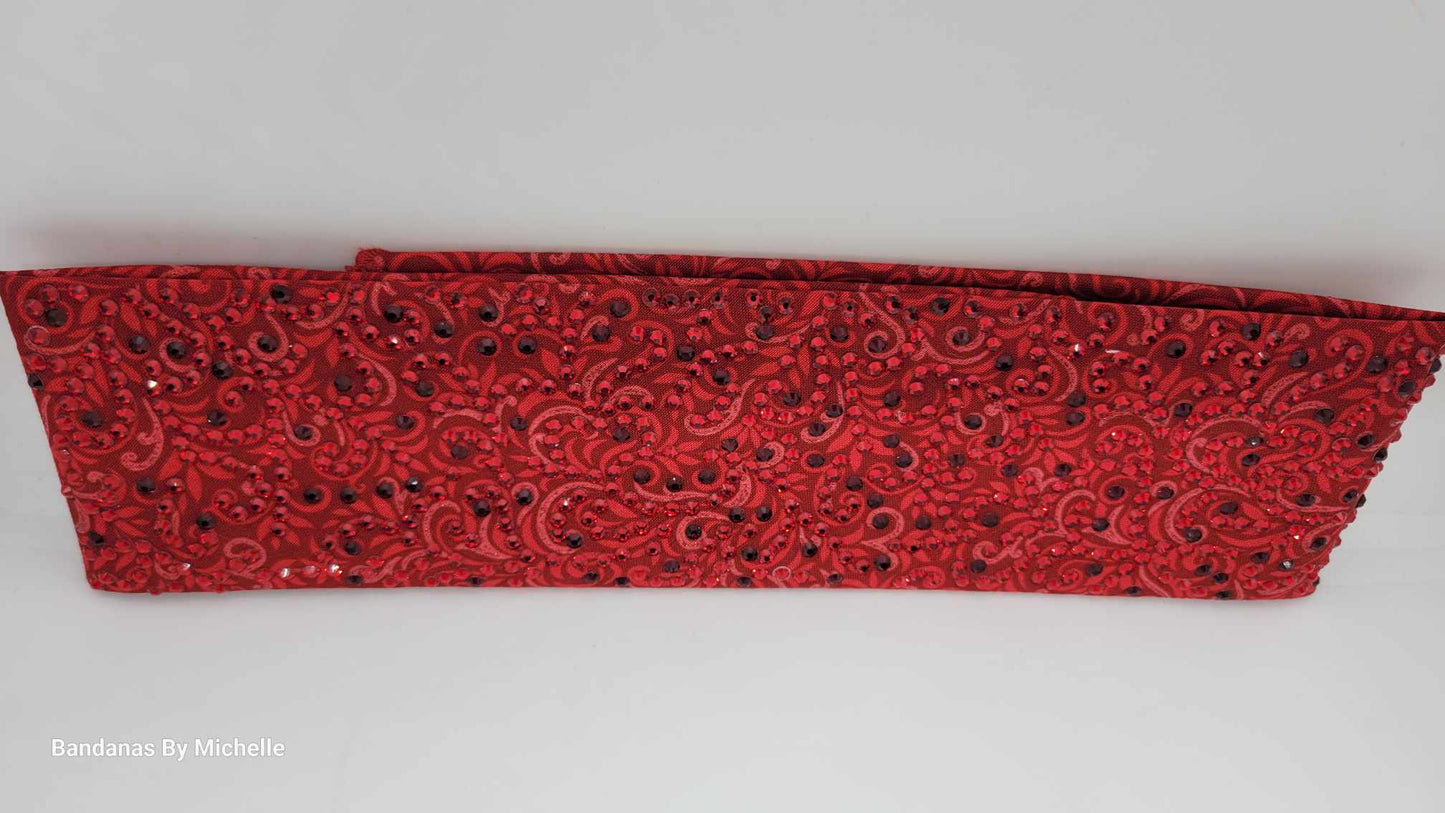 Super LeeAnnette Red Scroll with Dark Red and Light Red Austrian Crystals (Sku4493)