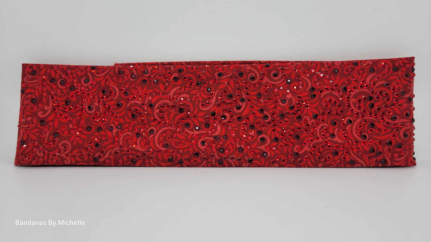 Super LeeAnnette Red Scroll with Dark Red and Light Red Austrian Crystals (Sku4493)