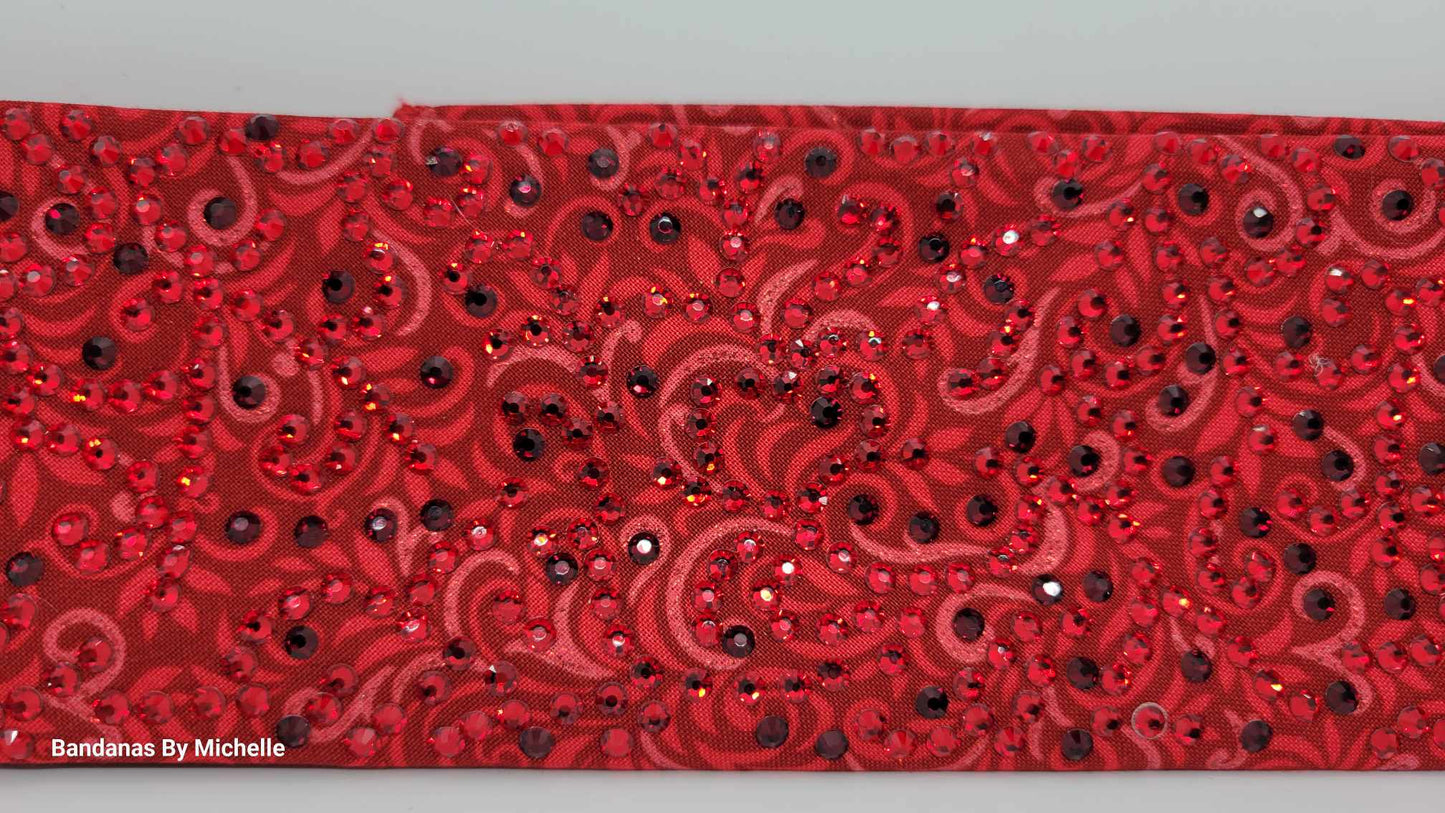 Super LeeAnnette Red Scroll with Dark Red and Light Red Austrian Crystals (Sku4493)