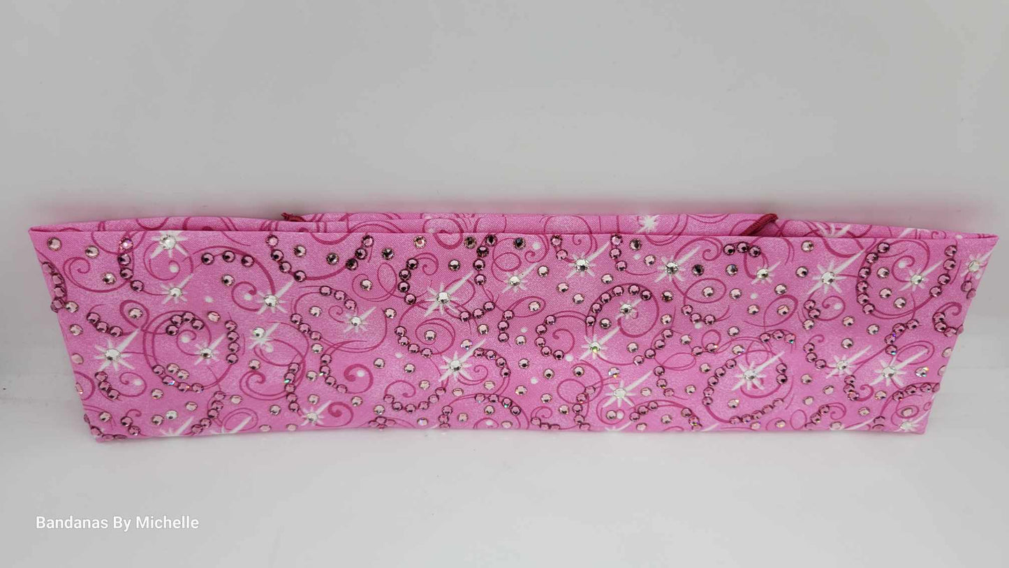 LeeAnnette Pink Scrolls with Dark Pink, Light Pink and Diamond Clear Austrian Crystals (Sku4497)