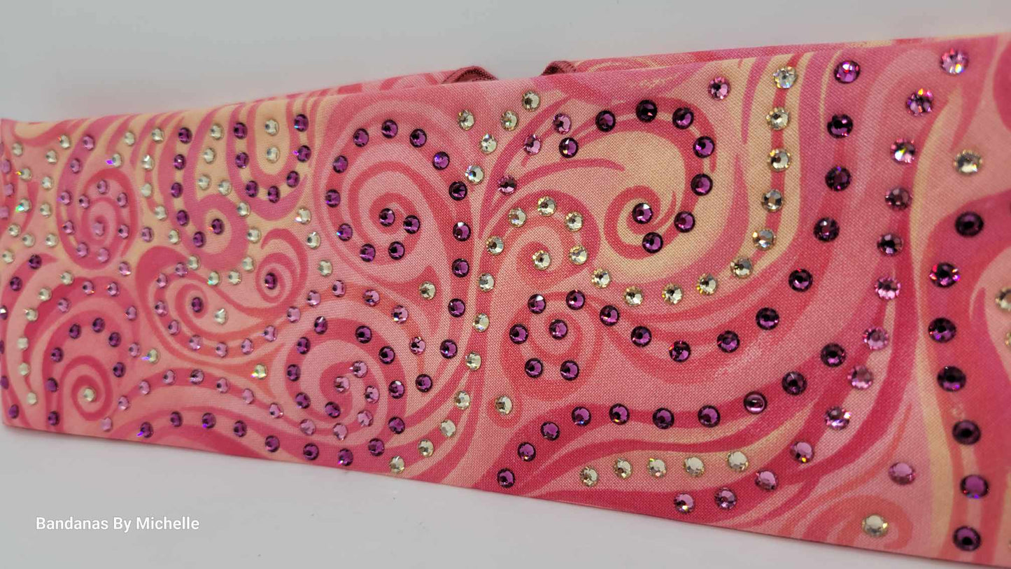 LeeAnnette Pink Swirl with Dark Pink, Light Pink and Honey Austrian Crystals (Sku4498)
