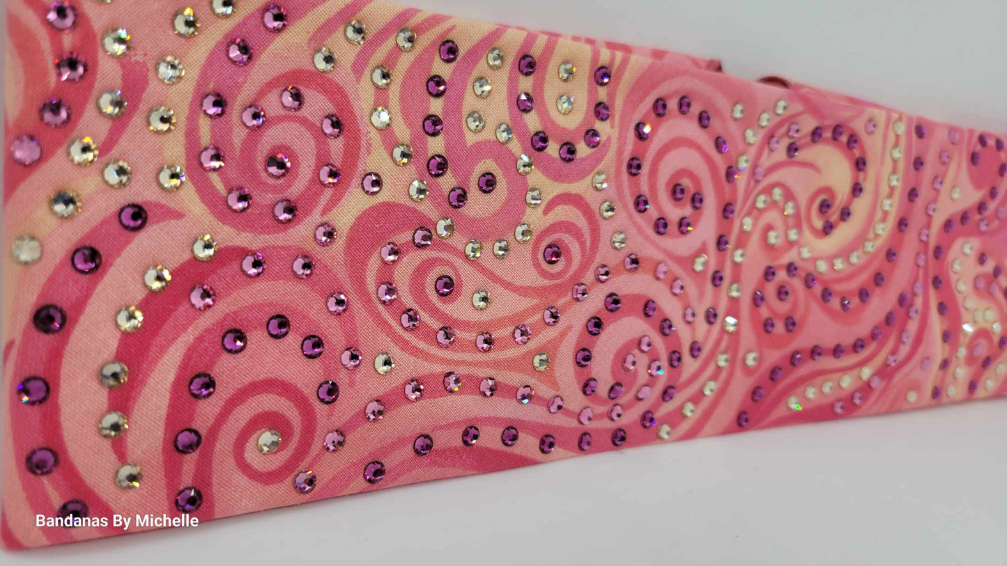 LeeAnnette Pink Swirl with Dark Pink, Light Pink and Honey Austrian Crystals (Sku4498)