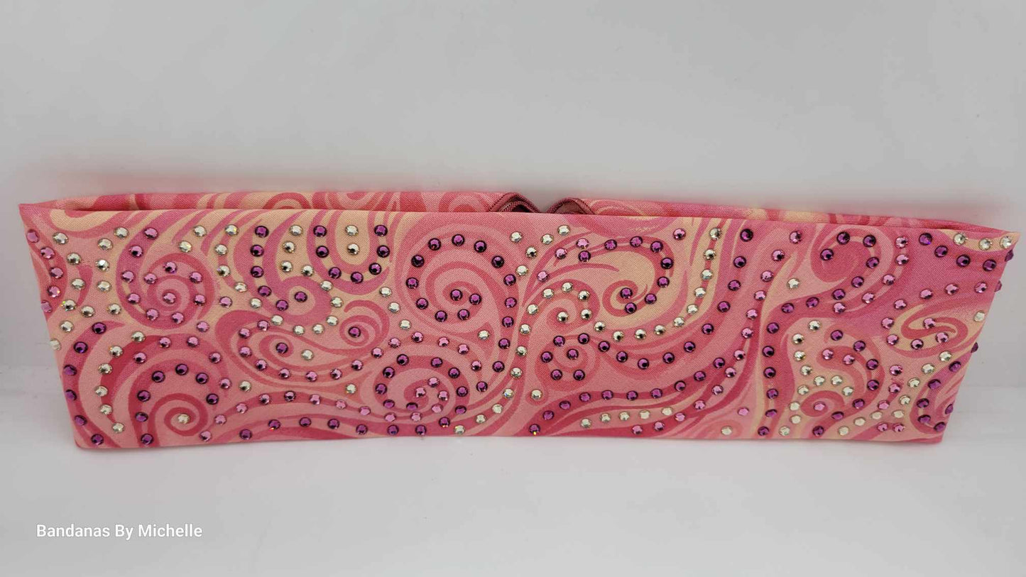 LeeAnnette Pink Swirl with Dark Pink, Light Pink and Honey Austrian Crystals (Sku4498)