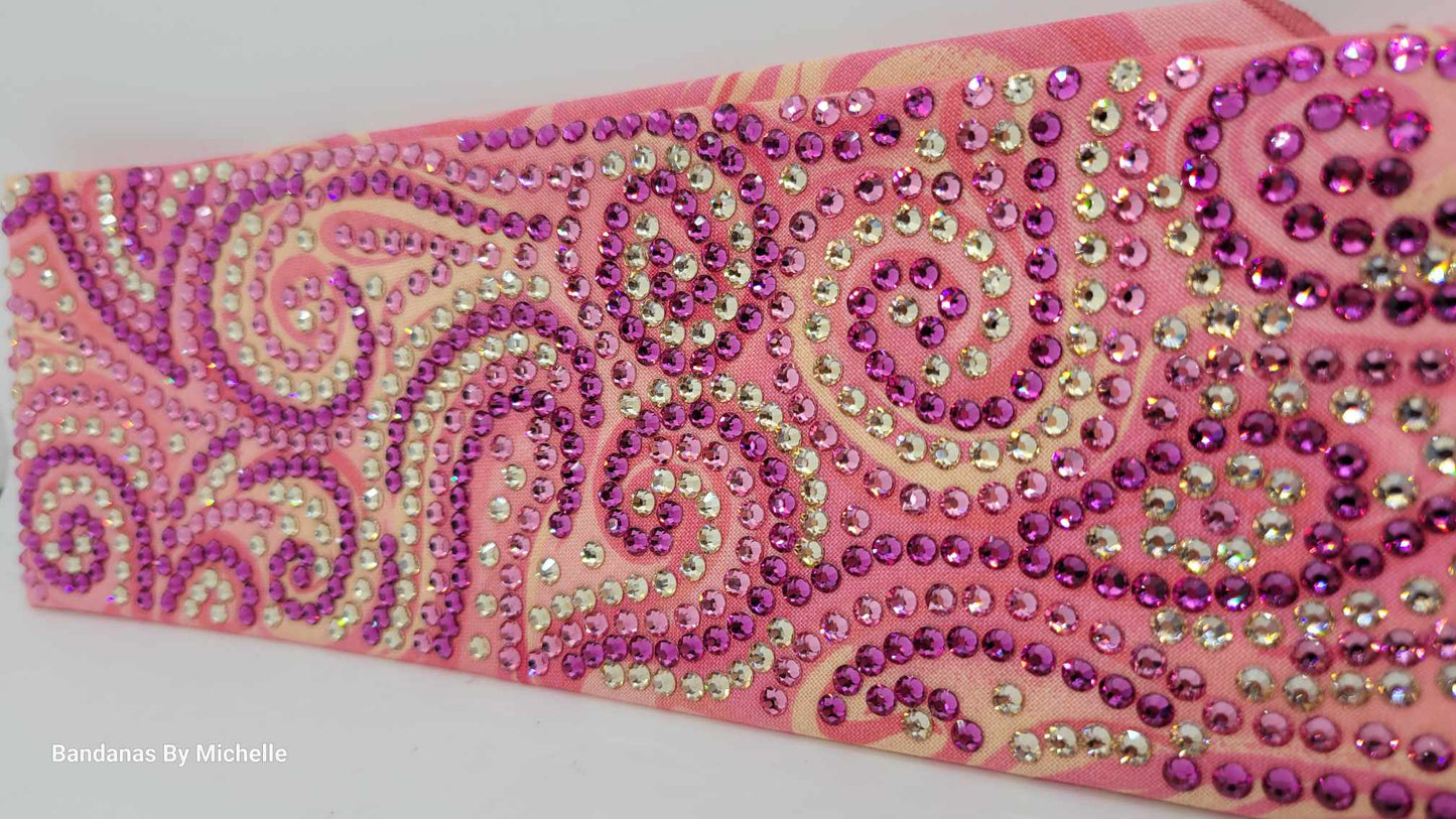 Super Duper LeeAnnette Pink Swirl with Light Pink, Dark Pink and Honey Austrian Crystals (Sku4499)