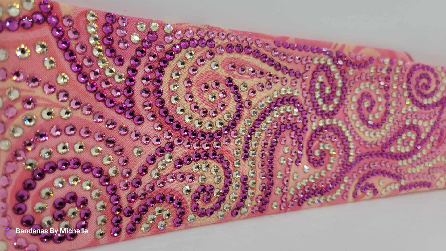 Super Duper LeeAnnette Pink Swirl with Light Pink, Dark Pink and Honey Austrian Crystals (Sku4499)