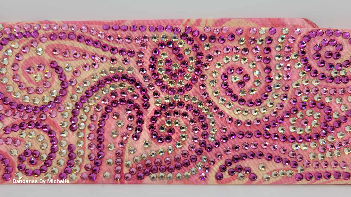 Super Duper LeeAnnette Pink Swirl with Light Pink, Dark Pink and Honey Austrian Crystals (Sku4499)