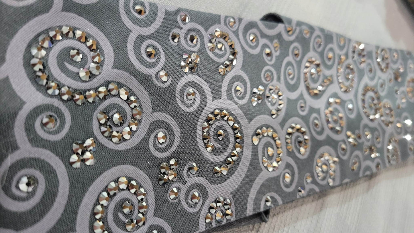 LeeAnnette Black Scrolls with Black Austrian Crystals (sku4623)