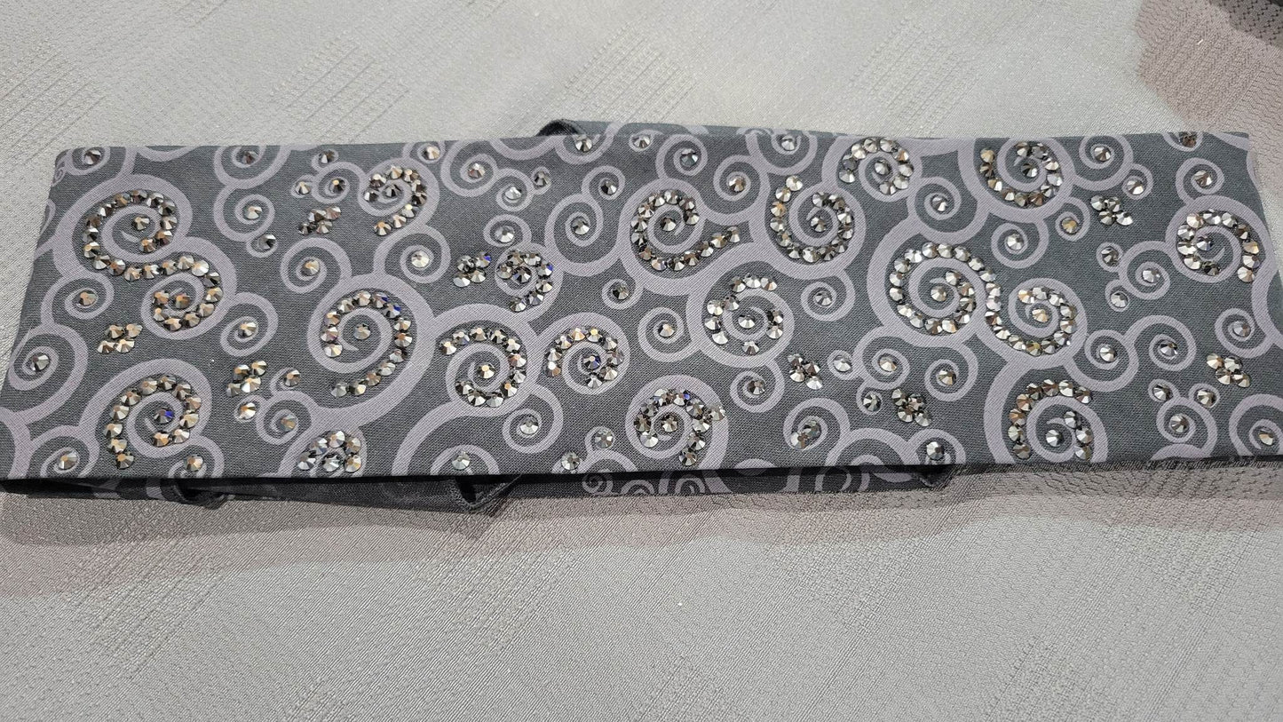 LeeAnnette Black Scrolls with Black Austrian Crystals (sku4623)