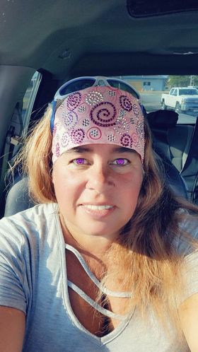 Super LeeAnnette Pink Scrolls Bandana with Fuchsia, Aurora Borealis and Diamond Clear Austrian Crystals (Sku4717)