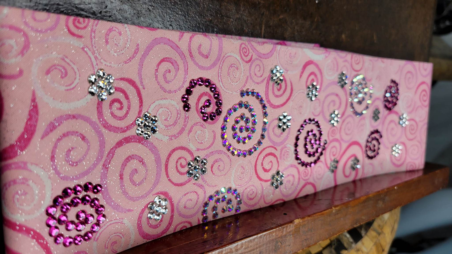 LeeAnnette Pink Scrolls with Fuchsia, Aurora Borealis and Diamond Clear Austrian Crystals (sku4718))