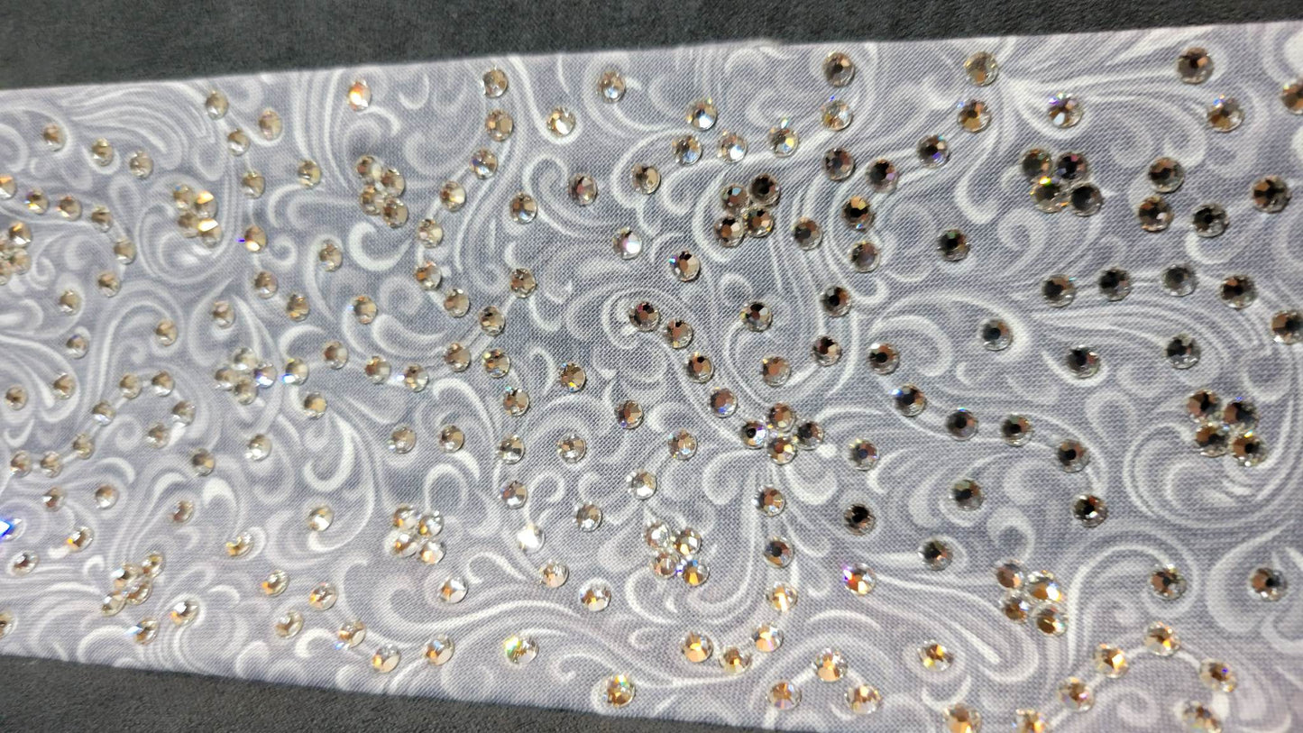 LeeAnnette Grey Scrolls with Diamond Clear Austrian Crystals (sku4731)