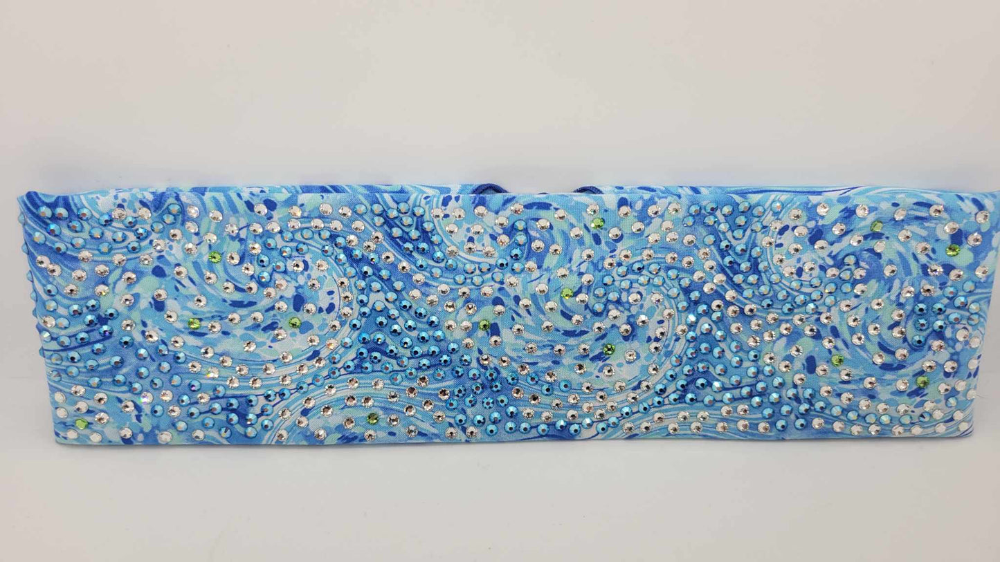 Super LeeAnnette Blue Waves with Blue Shimmer, Peridot and Diamond Clear Austrian Crystals (Sku4750)
