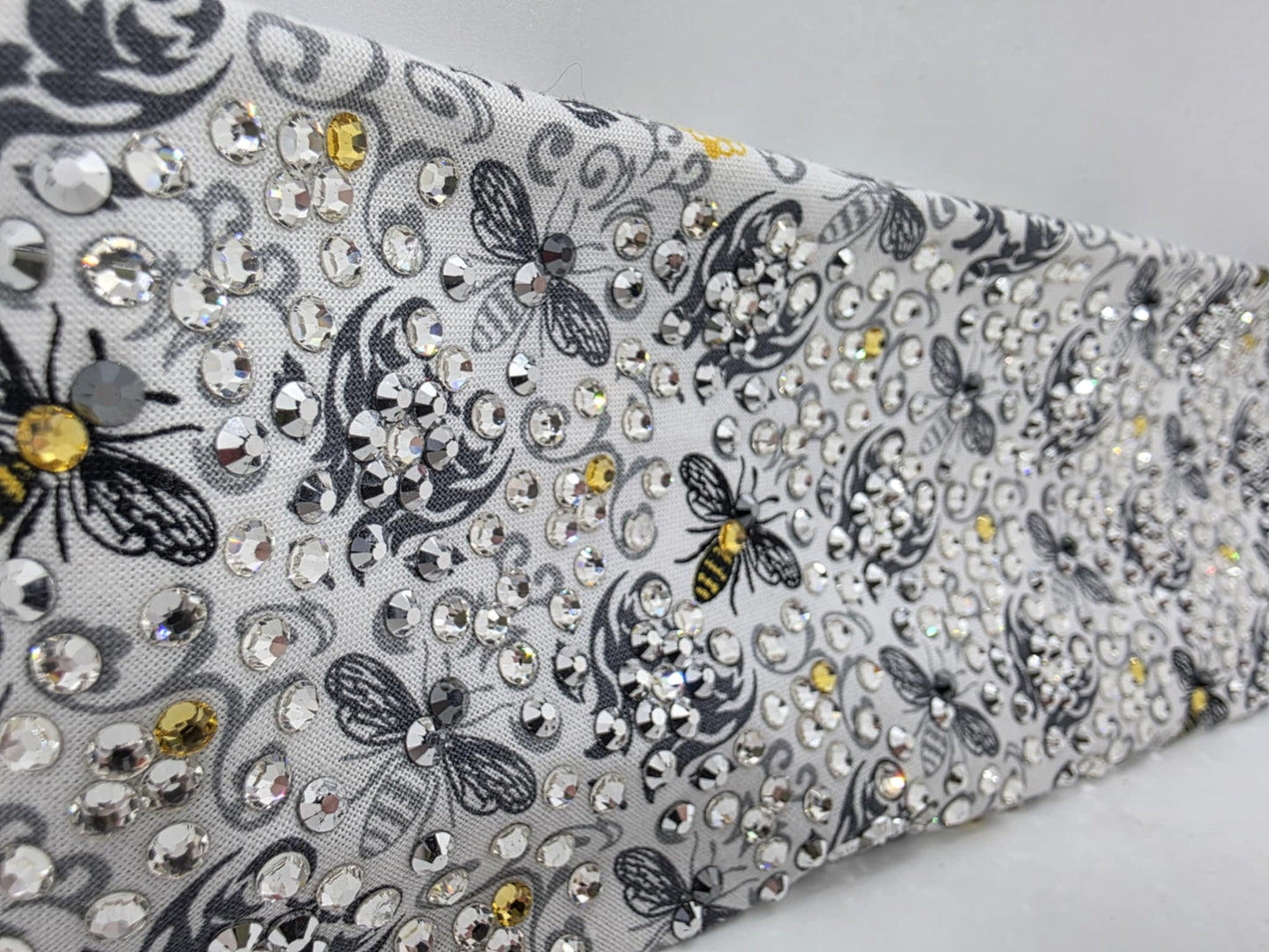Super LeeAnnette Bees Bandana with Yellow, Chrome and Diamond Clear Austrian Crystals (Sku4760)