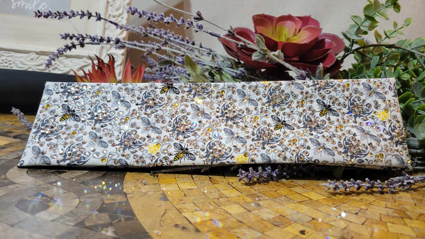 Super LeeAnnette Bees Bandana with Yellow, Chrome and Diamond Clear Austrian Crystals (Sku4760)