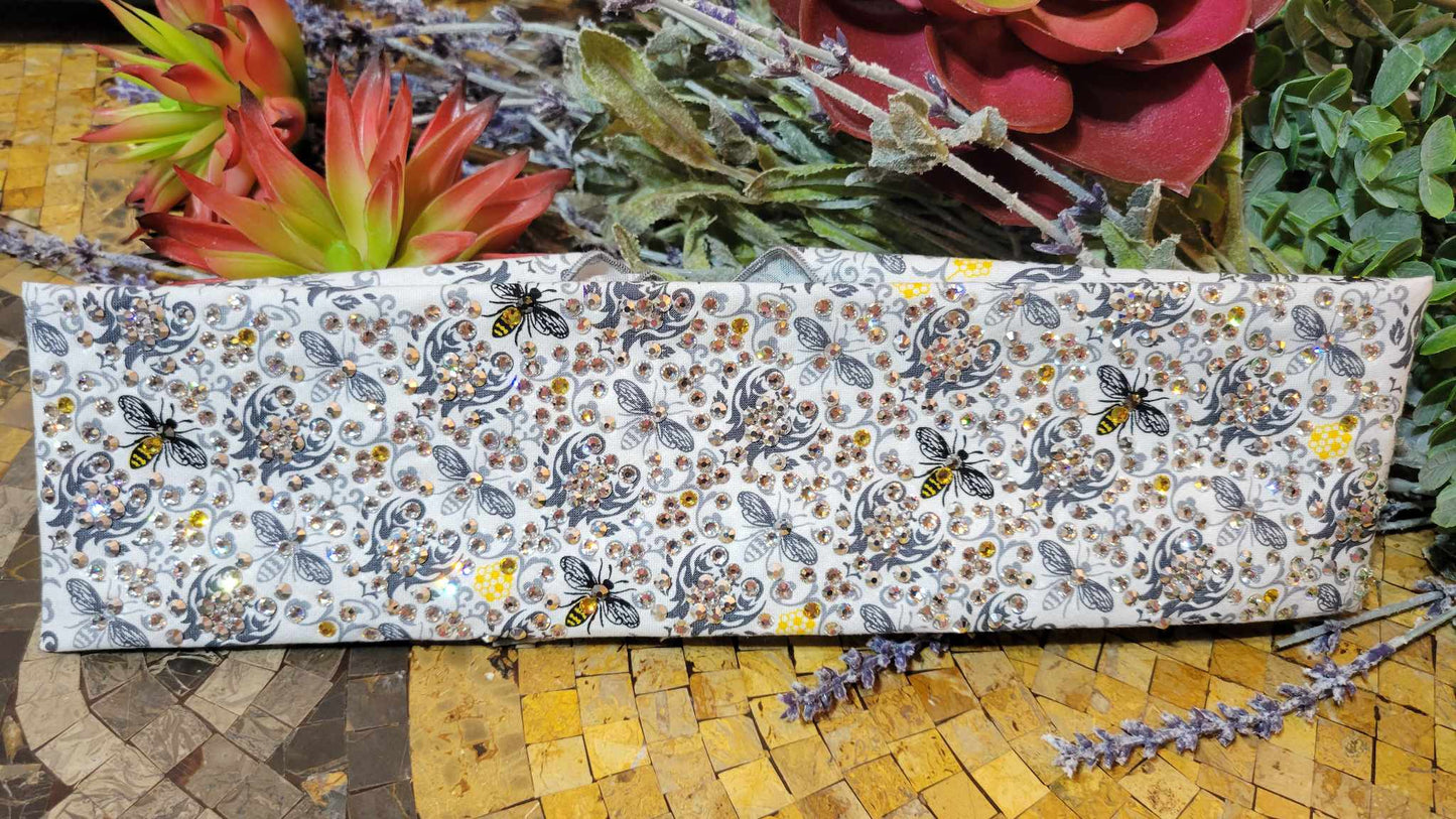 Super LeeAnnette Bees Bandana with Yellow, Chrome and Diamond Clear Austrian Crystals (Sku4760)