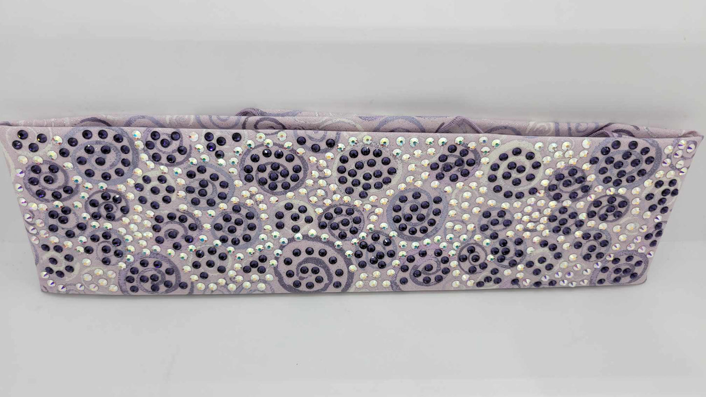 Super LeeAnnette Purple Scrolls Bandana with Purple and Aurora Borealis Austrian Crystals (Sku4760a)