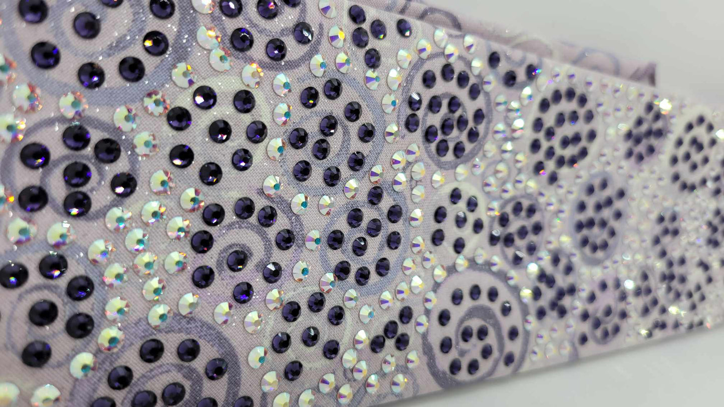 Super LeeAnnette Purple Scrolls Bandana with Purple and Aurora Borealis Austrian Crystals (Sku4760a)