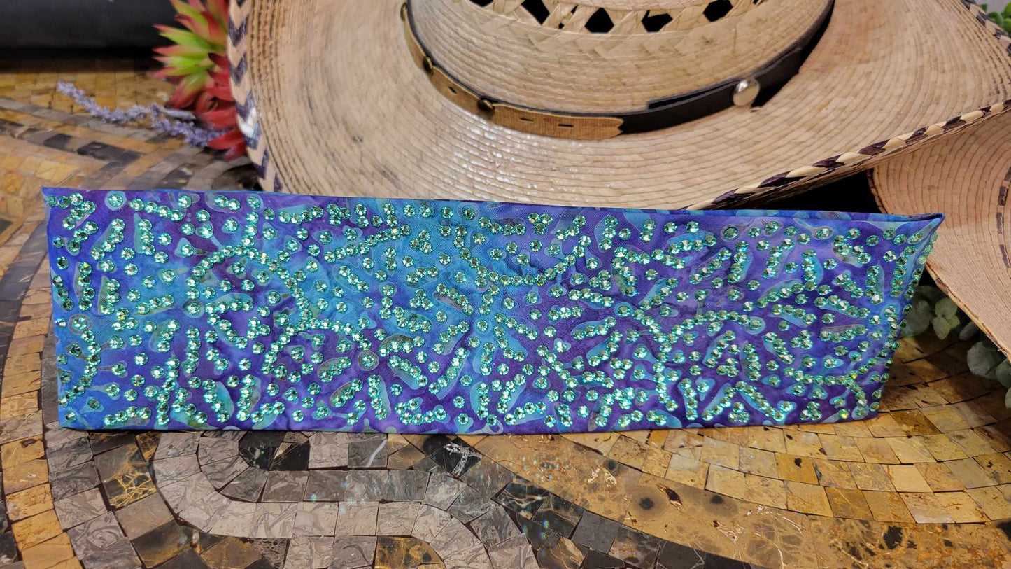 Super LeeAnnette Blue and Purple Seaweed with Caribbean Sea Austrian Crystals (Sku4766)