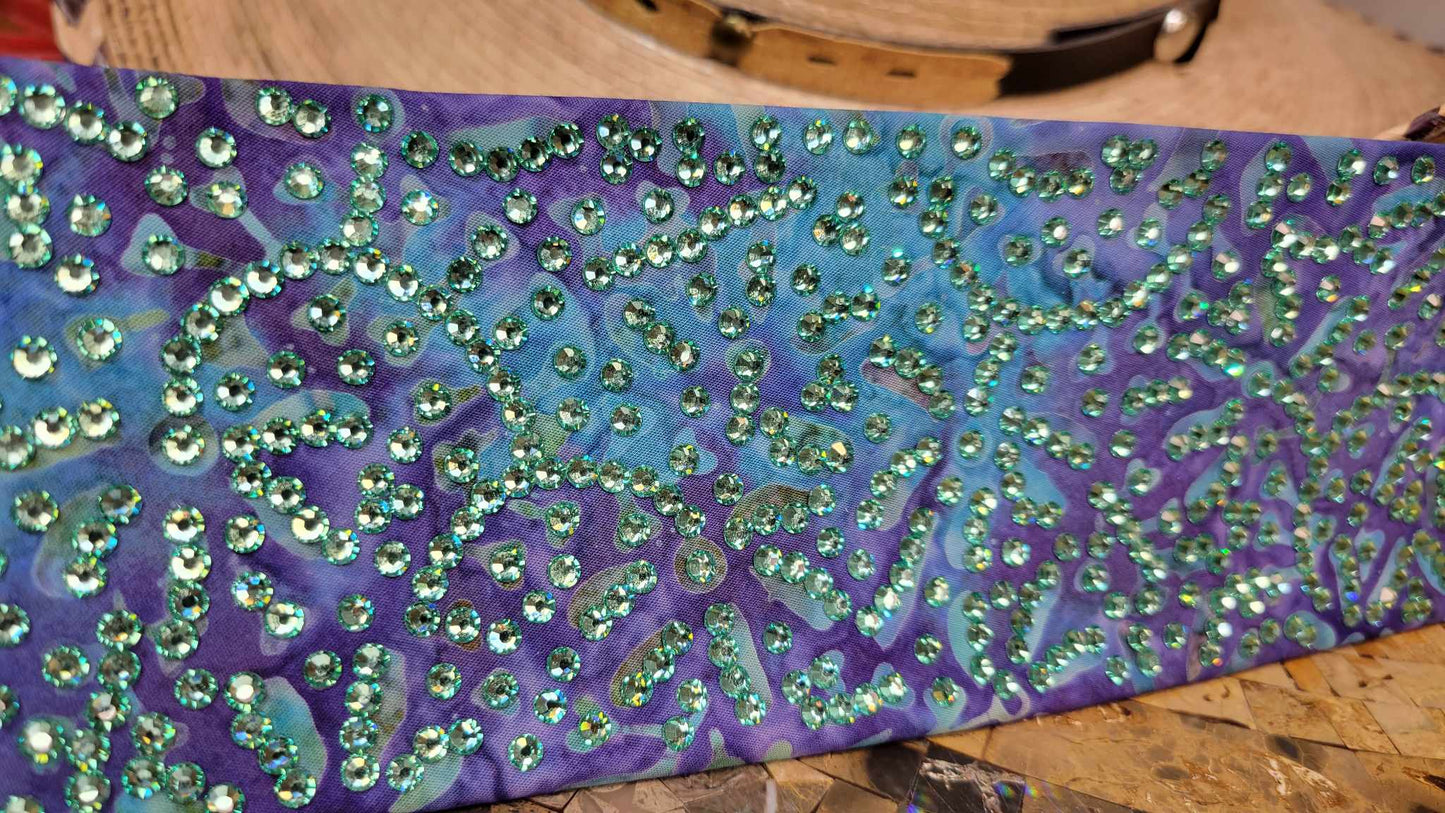 Super LeeAnnette Blue and Purple Seaweed with Caribbean Sea Austrian Crystals (Sku4766)