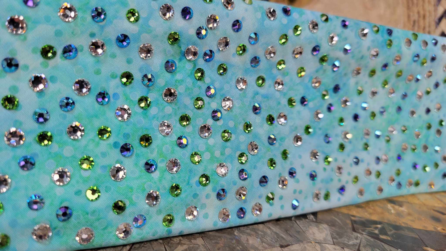 LeeAnnette Green Blue Water Spots with Light Green, Blue Shimmer and Diamond Clear Austrian Crystals (sku4767)