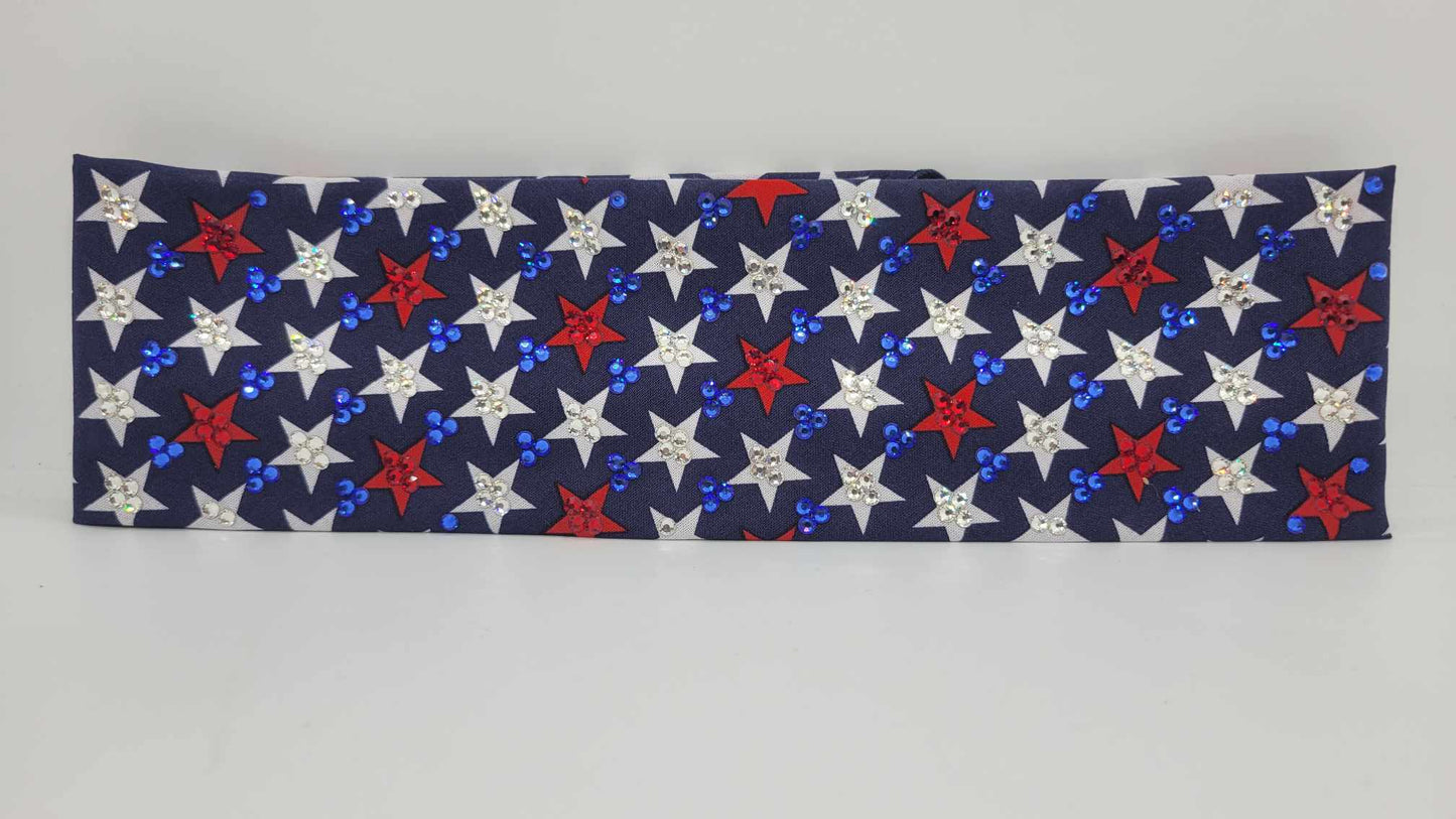 LeeAnnette Stars with Blue, Red and Diamond Clear Austrian Crystals (sku4808)