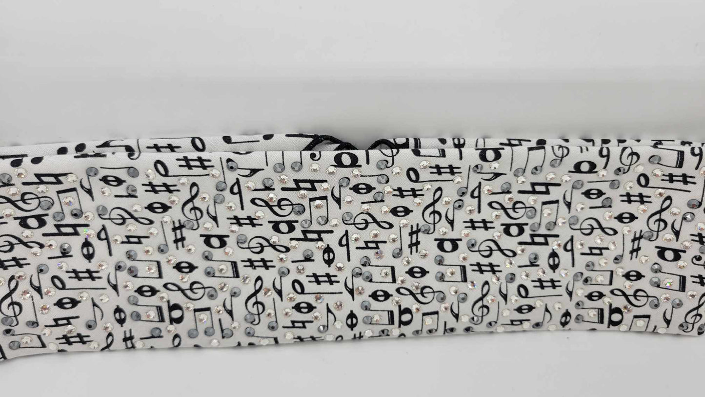 LeeAnnette Music Notes with Black and Diamond Clear Austrian Crystals (sku4809)