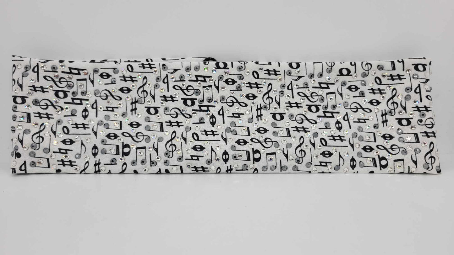 LeeAnnette Music Notes with Black and Diamond Clear Austrian Crystals (sku4809)