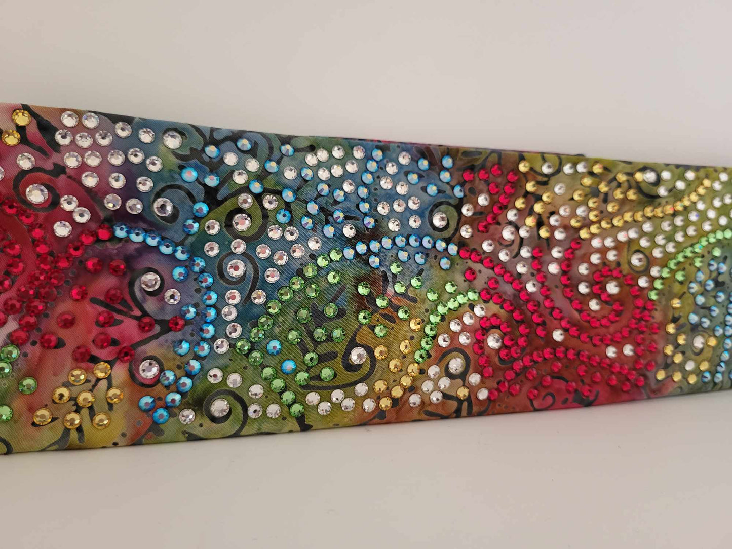 Super LeeAnnette Watercolors Bandana with Multiple Colors of Austrian Crystals (Sku4822)