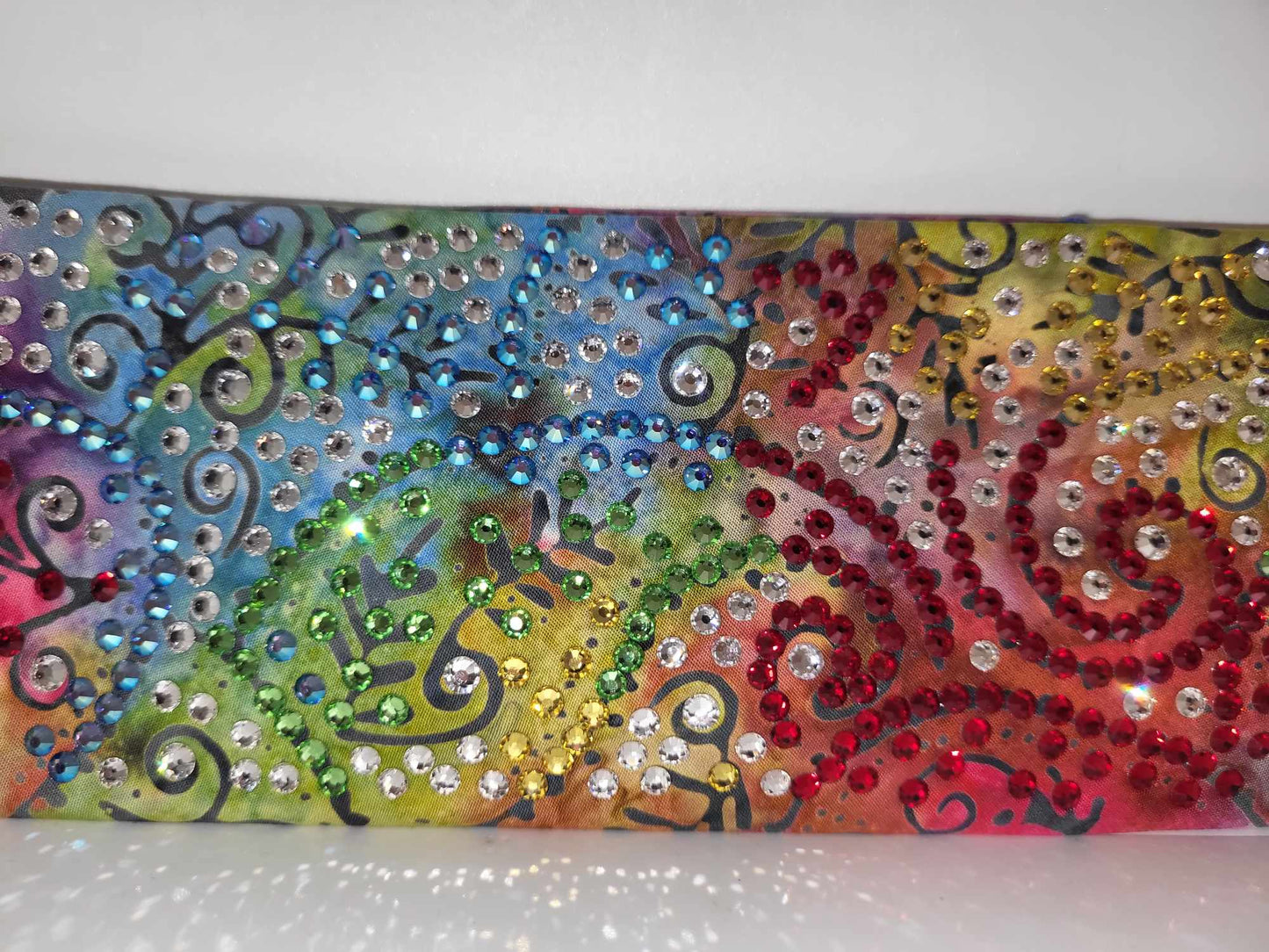 Super LeeAnnette Watercolors Bandana with Multiple Colors of Austrian Crystals (Sku4822)