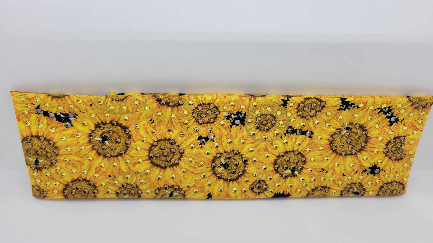 LeeAnnette Sunflowers with Brown, Yellow and Black Austrian Crystals (sku4827)