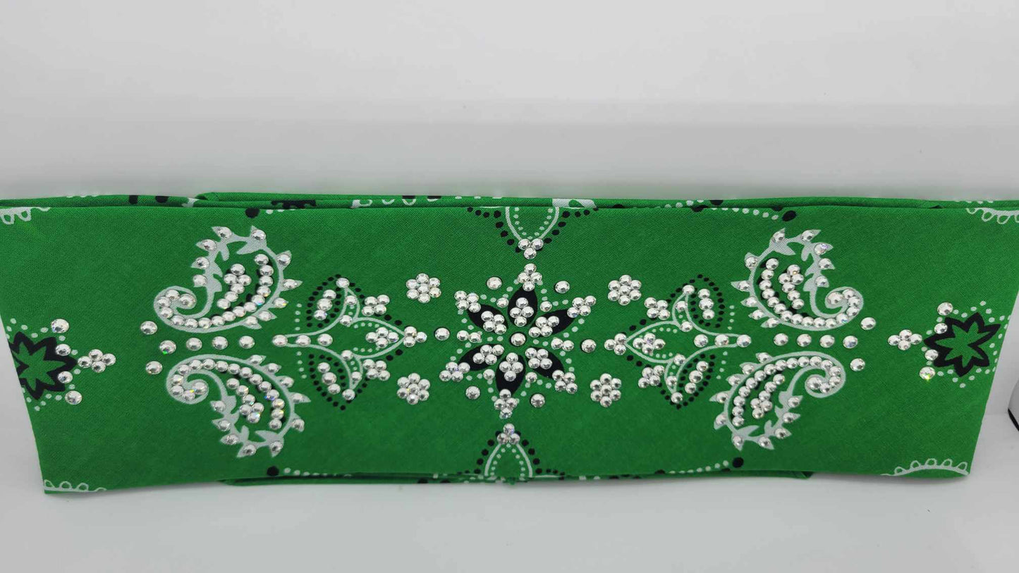 LeeAnnette Green Flower Paisley with Diamond Clear Austrian Crystals (sku4831)