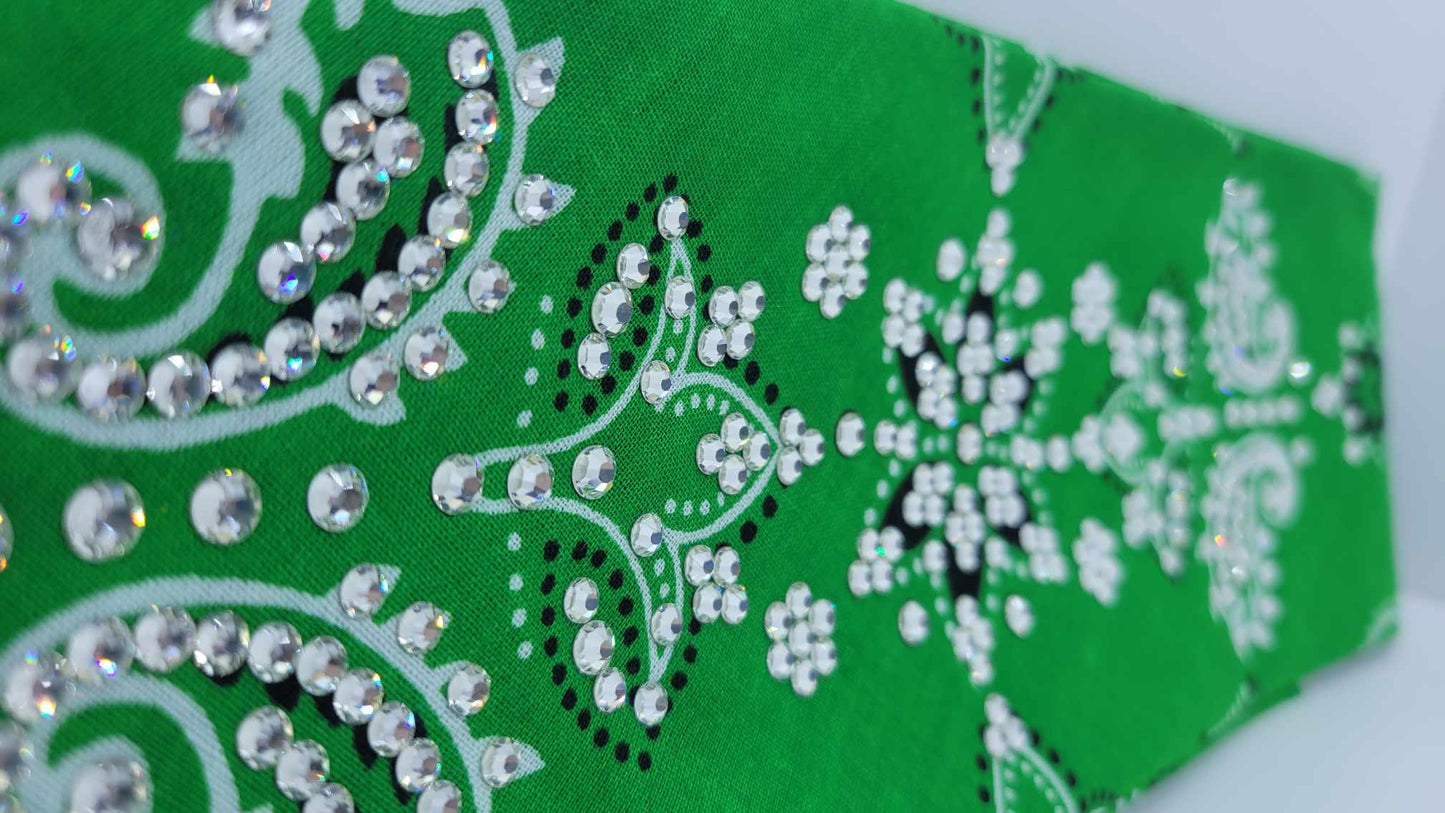 LeeAnnette Green Flower Paisley with Diamond Clear Austrian Crystals (sku4831)
