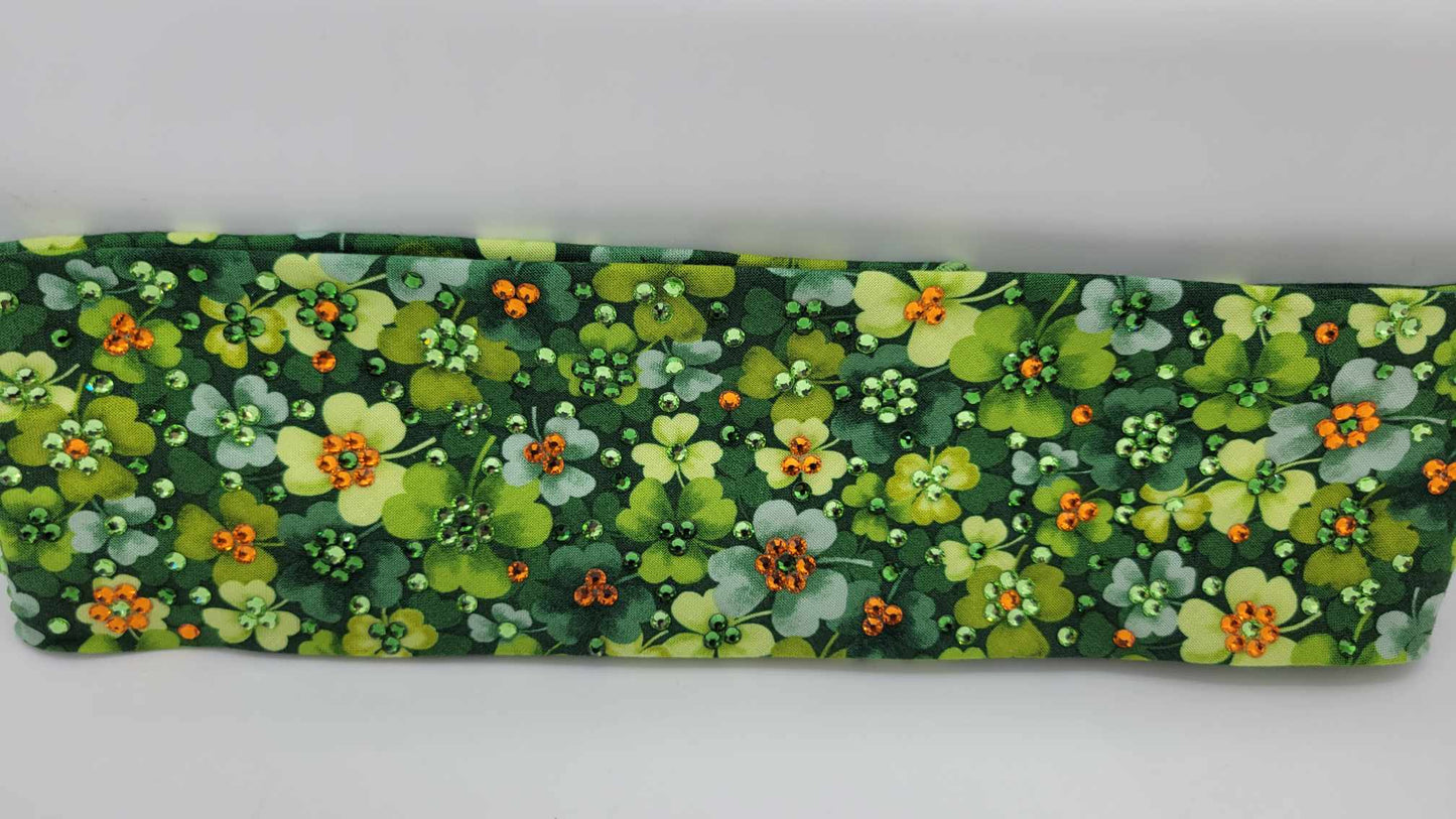 LeeAnnette Clovers with Orange, Light and Dark Green Austrian Crystals (sku4839a)