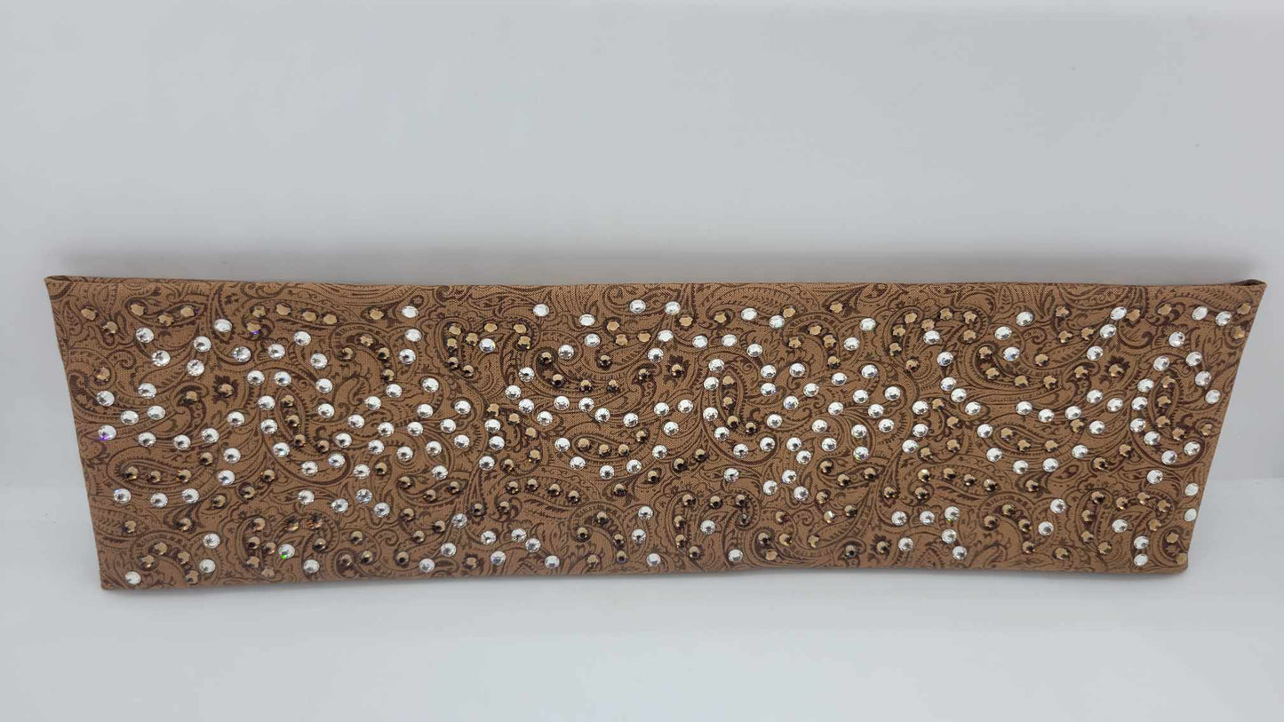 LeeAnnette Fancy Brown Paisley with Light Brown and Diamond Clear Austrian Crystals (sku4855)