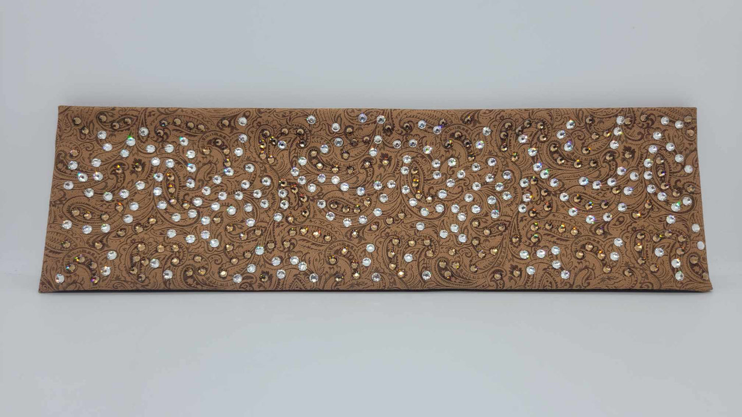 LeeAnnette Fancy Brown Paisley with Light Brown and Diamond Clear Austrian Crystals (sku4855)
