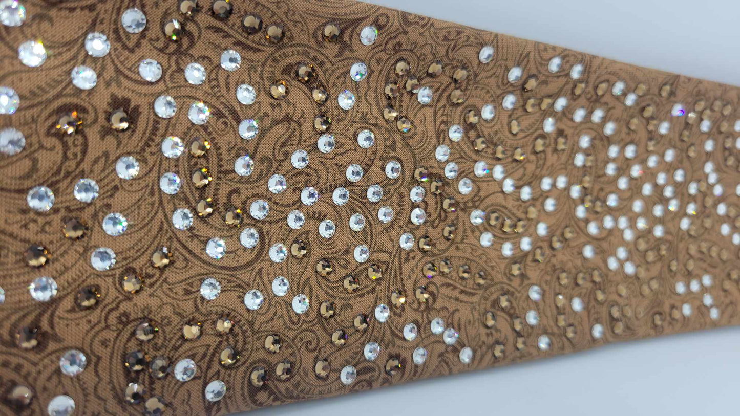 LeeAnnette Fancy Brown Paisley with Light Brown and Diamond Clear Austrian Crystals (sku4855)