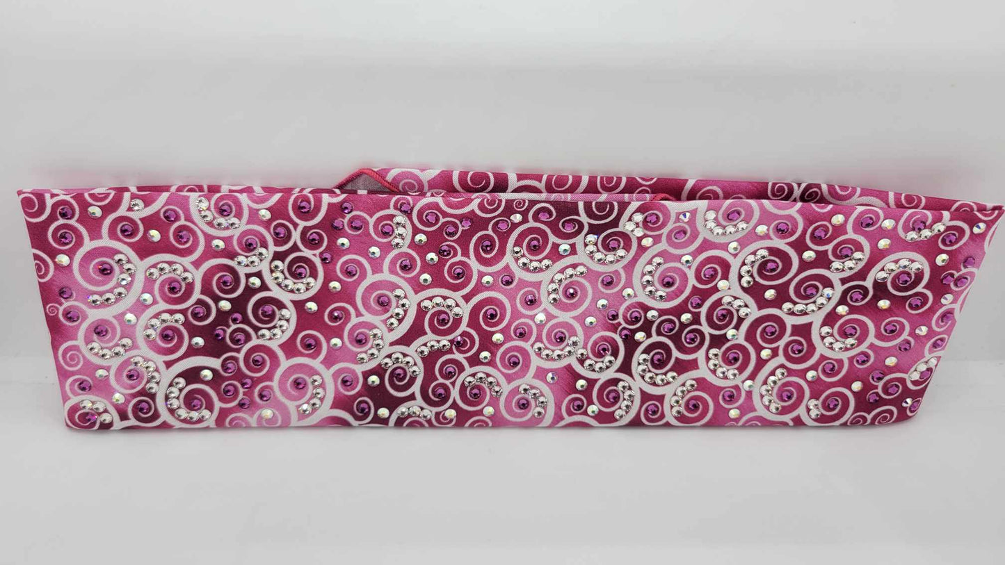 LeeAnnette Faded Pink Scrolls with Fuchsia, Aurora Borealis and Diamond Clear Austrian Crystals (sku4856)
