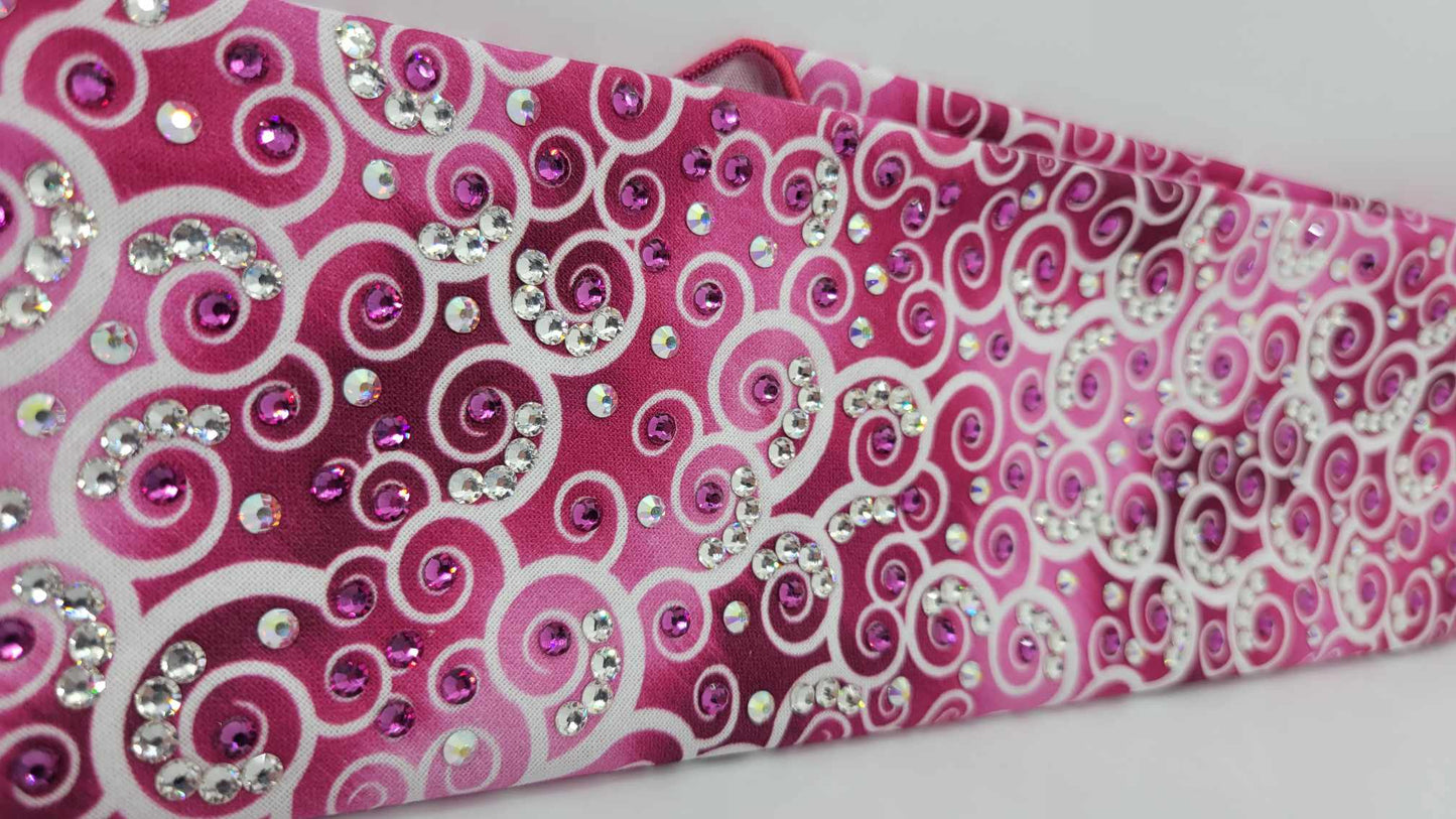 LeeAnnette Faded Pink Scrolls with Fuchsia, Aurora Borealis and Diamond Clear Austrian Crystals (sku4856)