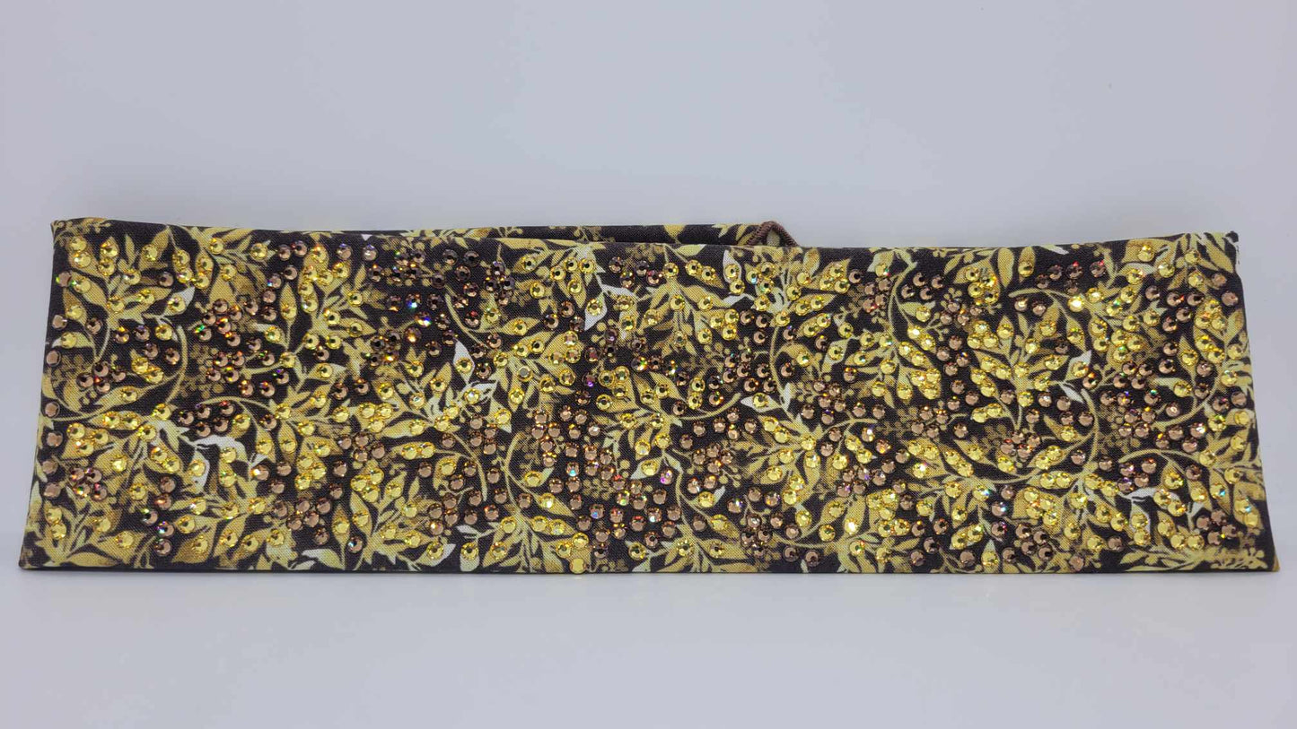 Super LeeAnnette Fall Leaves Bandana with Yellow and Brown Austrian Crystals (Sku4861)