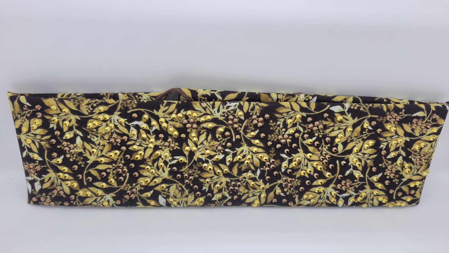 LeeAnnette Fall Leaves with Brown and Yellow Austrian Crystals (sku4860)