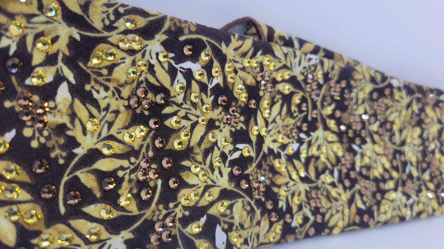 LeeAnnette Fall Leaves with Brown and Yellow Austrian Crystals (sku4860)