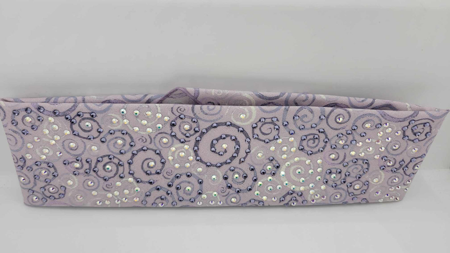 LeeAnnette Purple Scrolls Bandana with Purple and Aurora Borealis Austrian Crystals (sku4863)