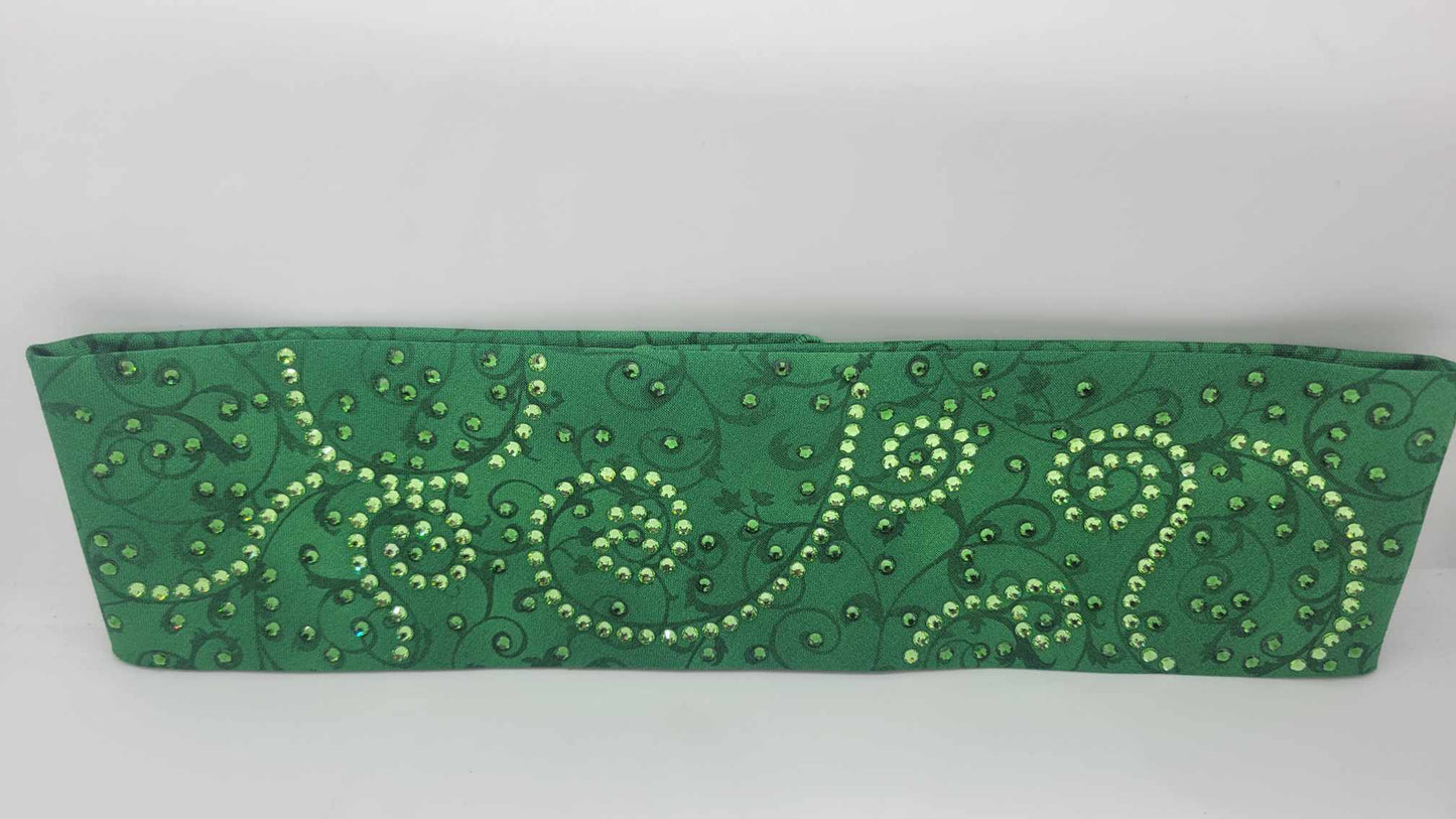 LeeAnnette Green Scrolls with Dark Green and Light Green Austrian Crystals (sku4865)