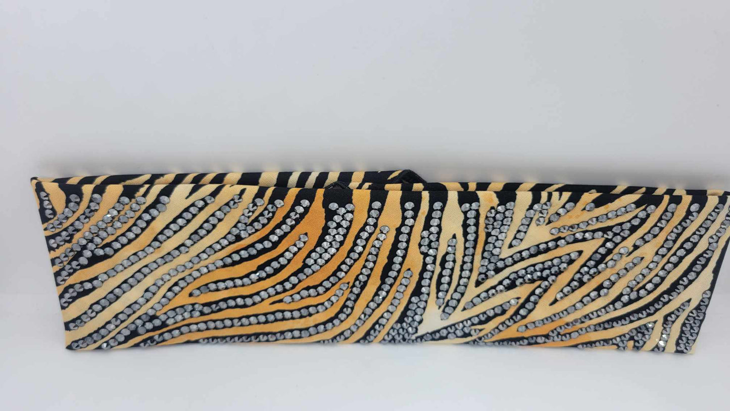 Super LeeAnnette Tiger Print with Black Austrian Crystals (Sku4869)