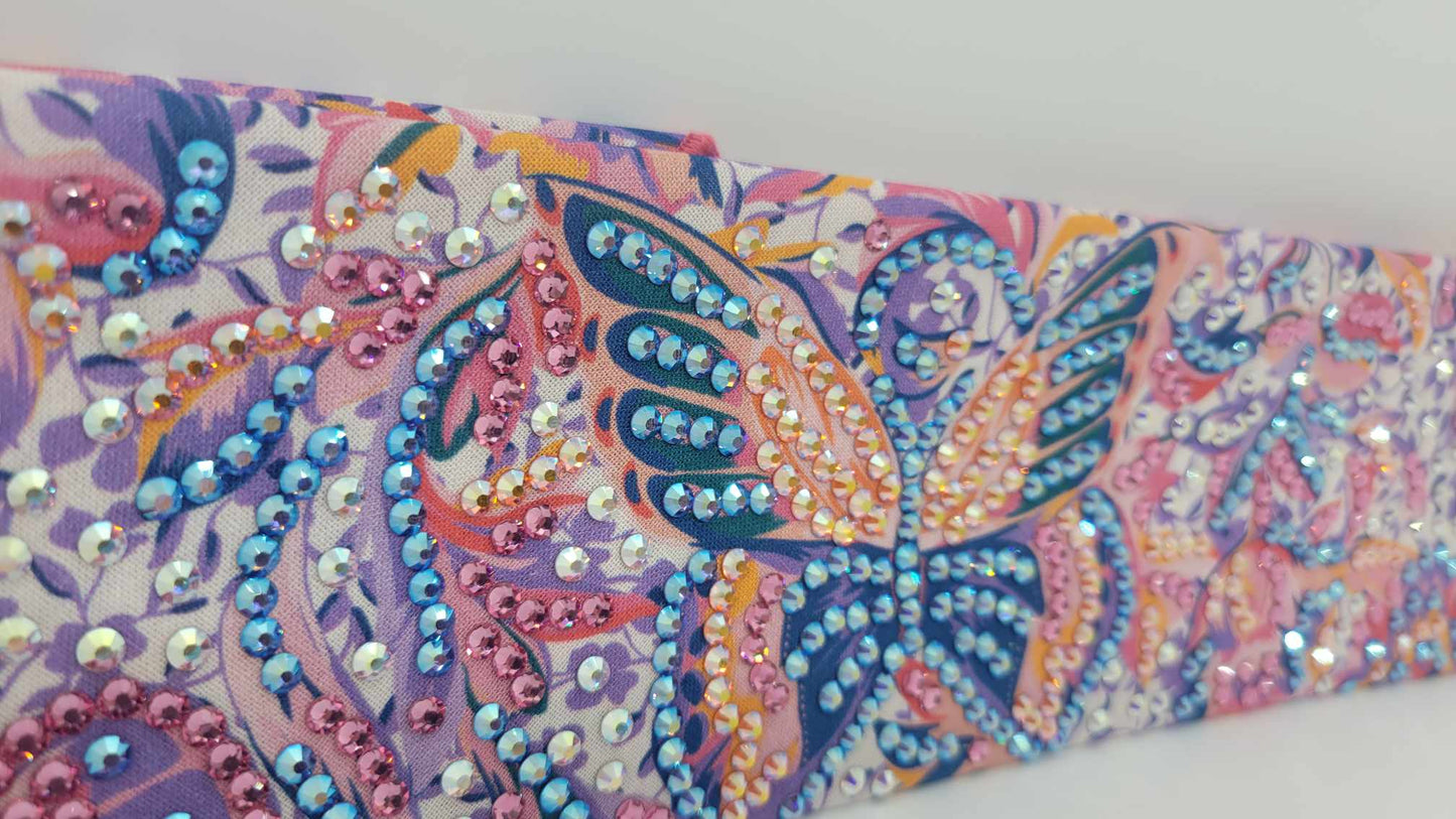 Super LeeAnnette Bandana Butterflies Bandana with Pink, Sun Shimmer, Blue Violet Shimmer and Aurora Borealis Austrian Crystals (Sku4870)