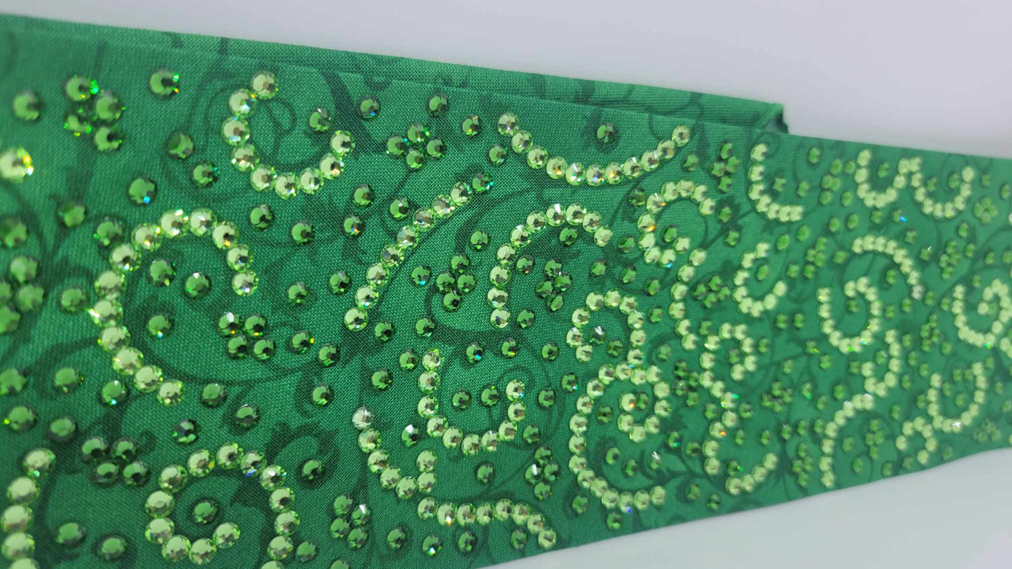 Super LeeAnnette Green Scrolls with Dark Green and Light Green Austrian Crystals (Sku4871)