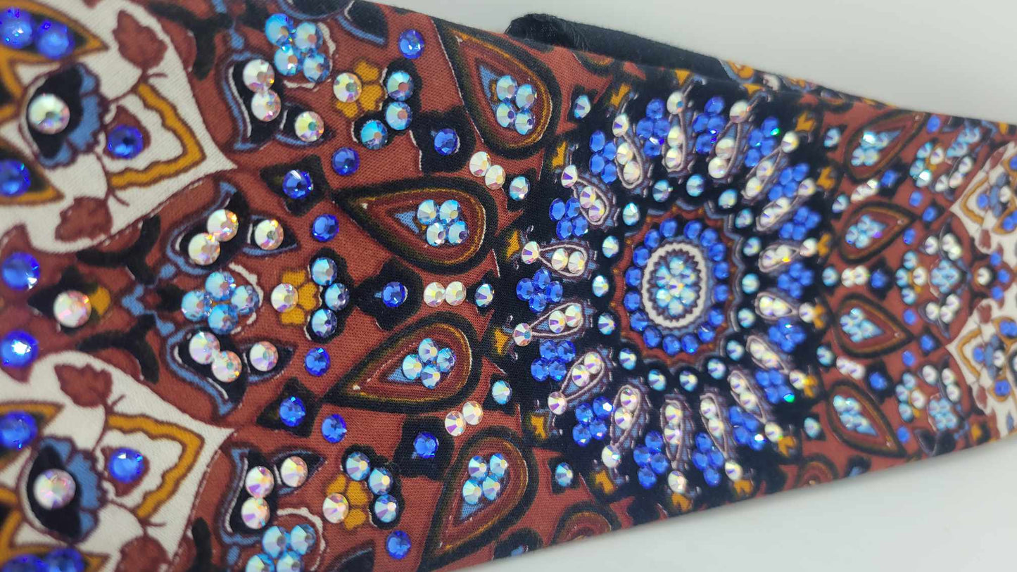LeeAnnette Rust Indian with Sapphire, Blue Violet Shimmer and Aurora Borealis Austrian Crystals (sku4878)