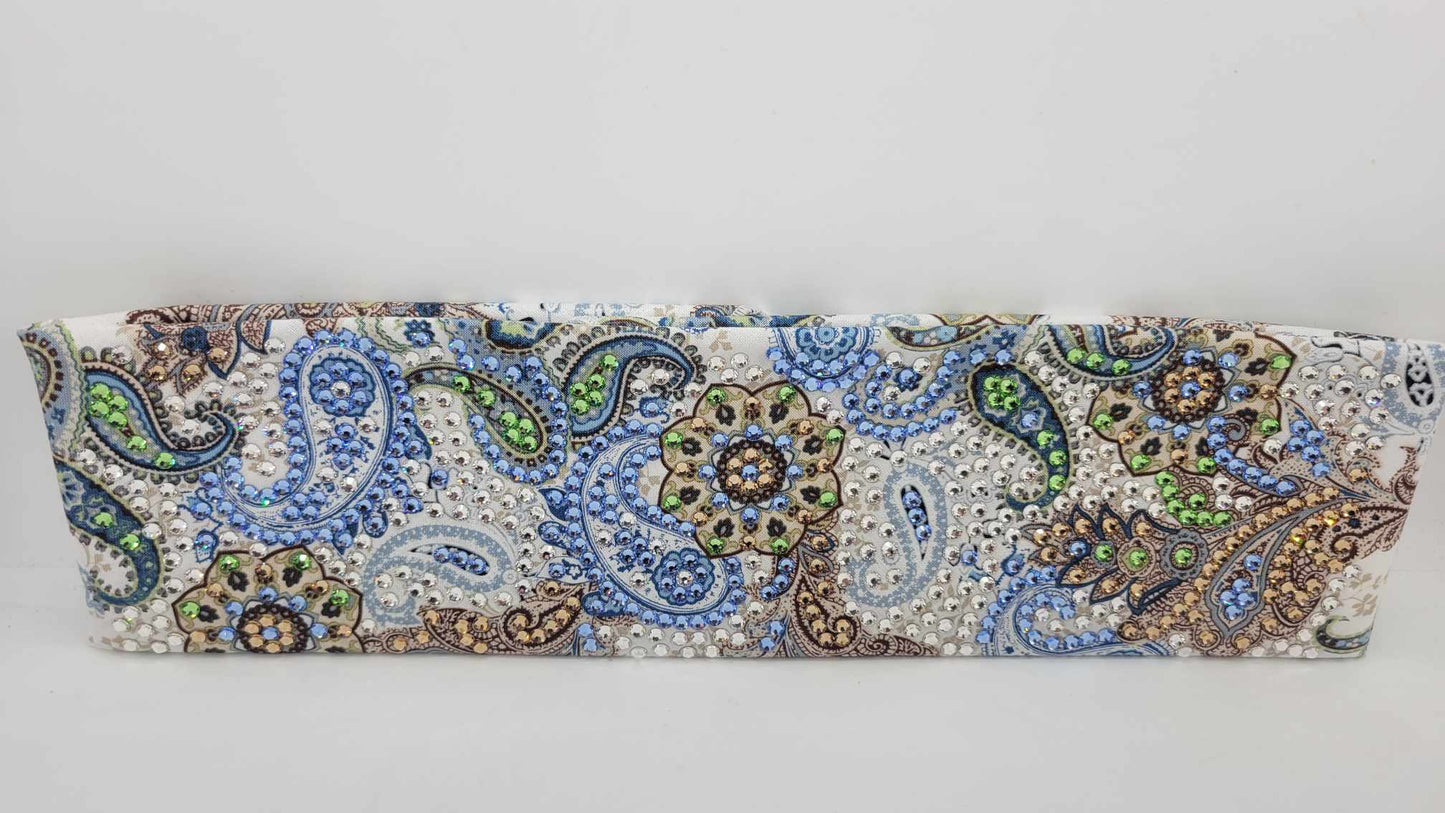 Super LeeAnnette Fancy Flower Paisley with Peridot, Honey, Light Blue and Diamond Clear Austrian Crystals (Sku4881)