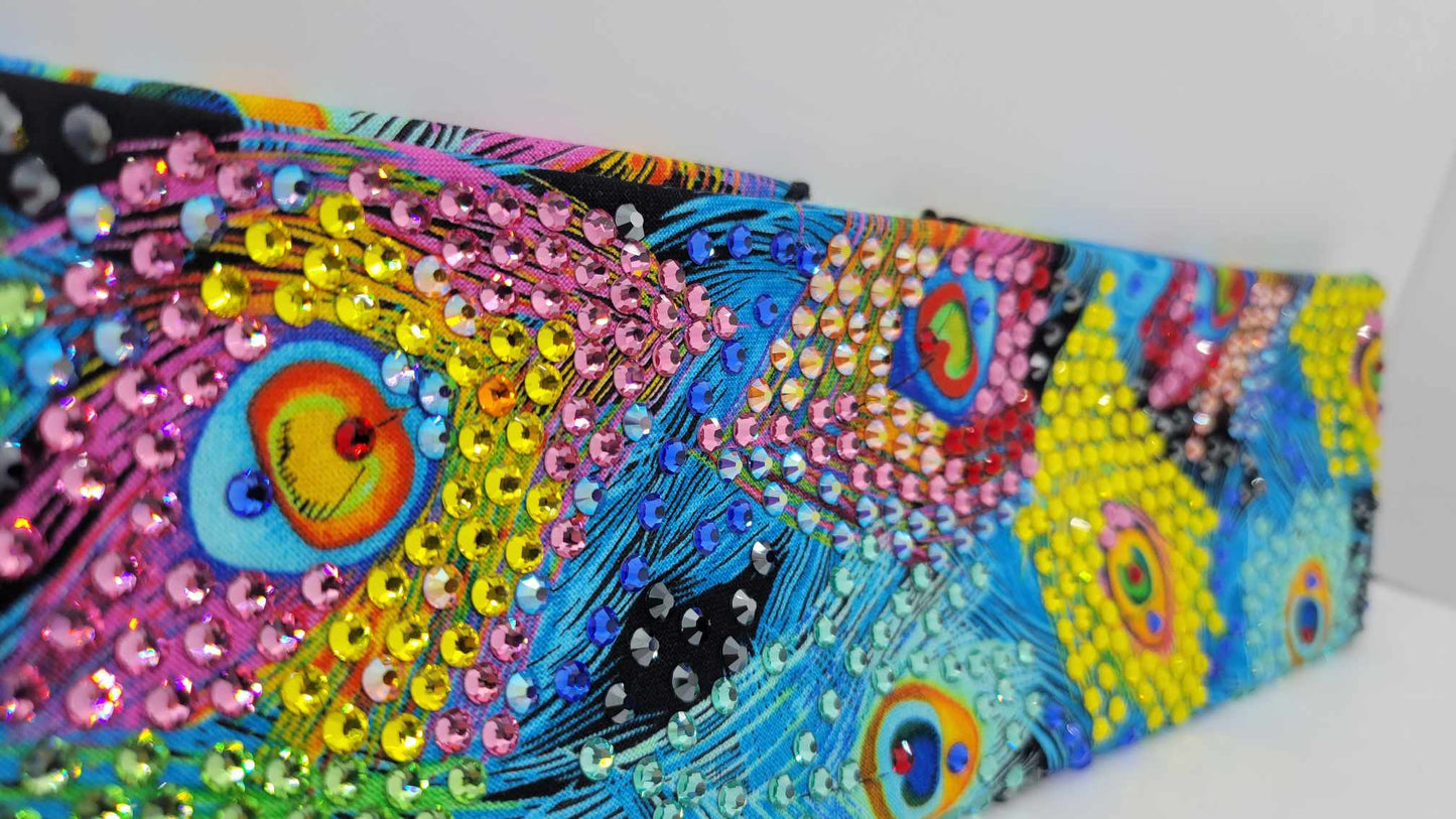 Super LeeAnnette Peacock Feathers with Multiple Colors of Austrian Crystals (Sku4884)