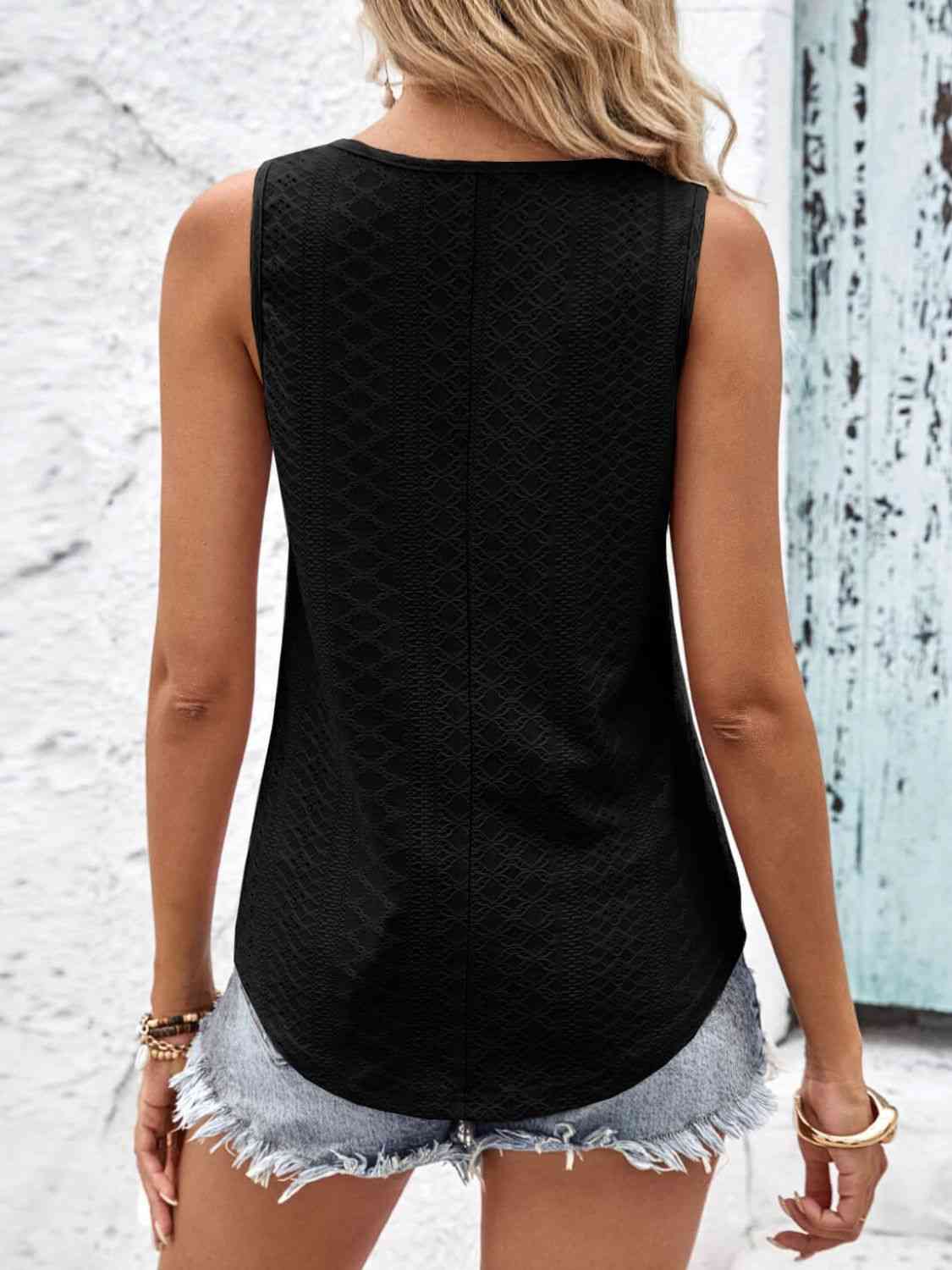 Rally PLUS & Regular Crisscross V-Neck Eyelet Tank